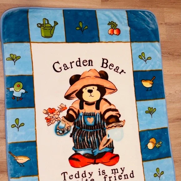 KOYO Fleece Throw Baby Blanket Garden Teddy Bear Favorite Friend Plush 39x54 NWT - Picture 12 of 12